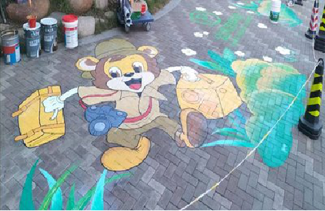 汉源夏季画地面彩绘会遇到的问题