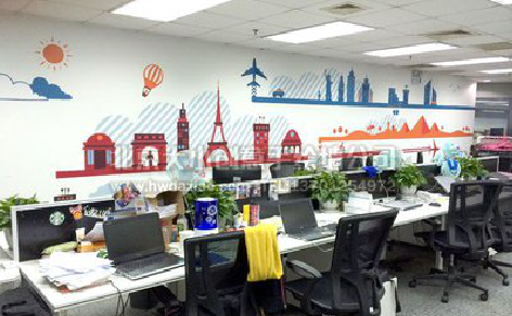 汉源教你设计办公室墙绘的方法。