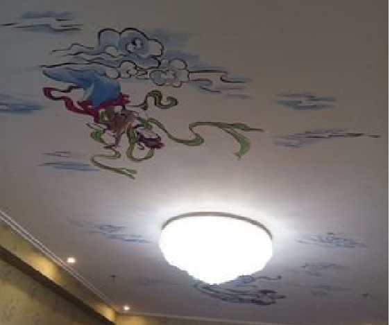 汉源如何快速绘制天花板上的手绘墙？
