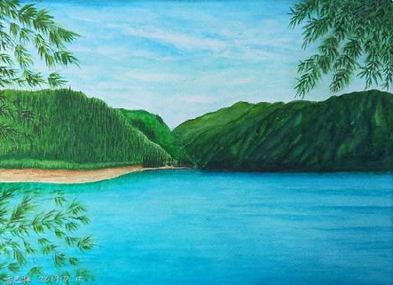 汉源在墙绘中，如何绘画绿水青山？