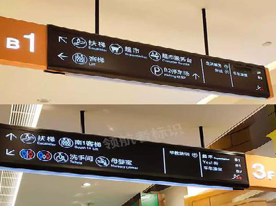 汉源如何通过商场标识牌引导客流分布？